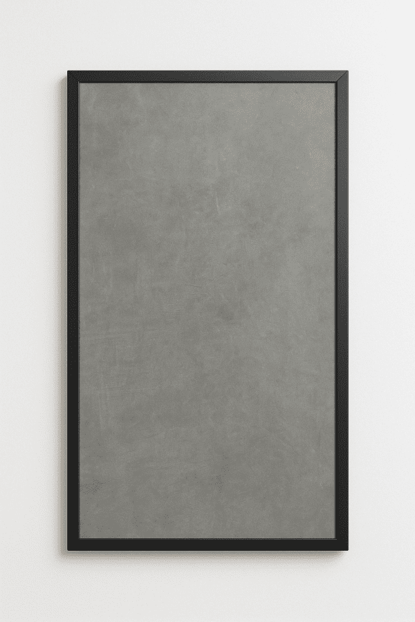 Dekorativ infravärmepanel Urban Stone, 60x120 cm, betonggrå yta med svart ram