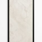 Dekorativ infravärmepanel Alabaster Touch, 60x120 cm, krämfärgad marmor med svart ram