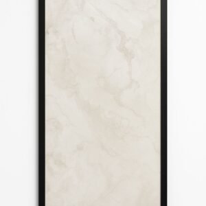 Dekorativ infravärmepanel Alabaster Touch, 60x120 cm, krämfärgad marmor med svart ram