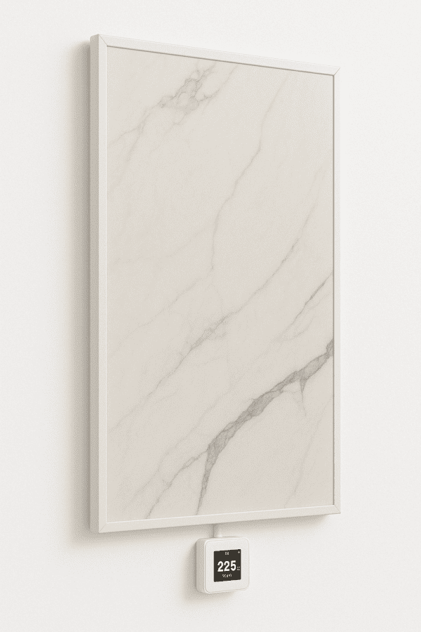 Ivory Vein – Decorative Infrared Heating Panel 60x120cm (White Frame) - Image 5