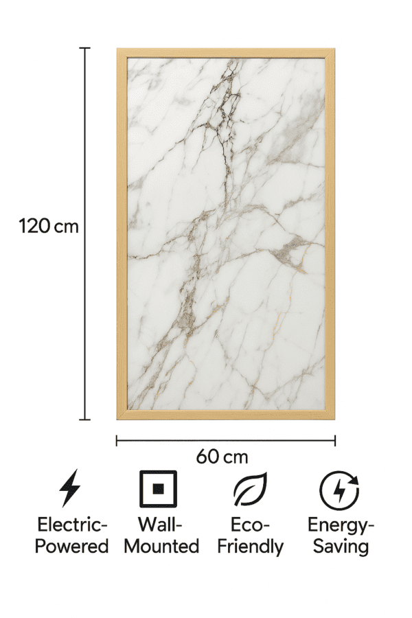 Nordic Marble – Decorative IR Heating Panel 60x120cm (Wood Frame) - Image 7