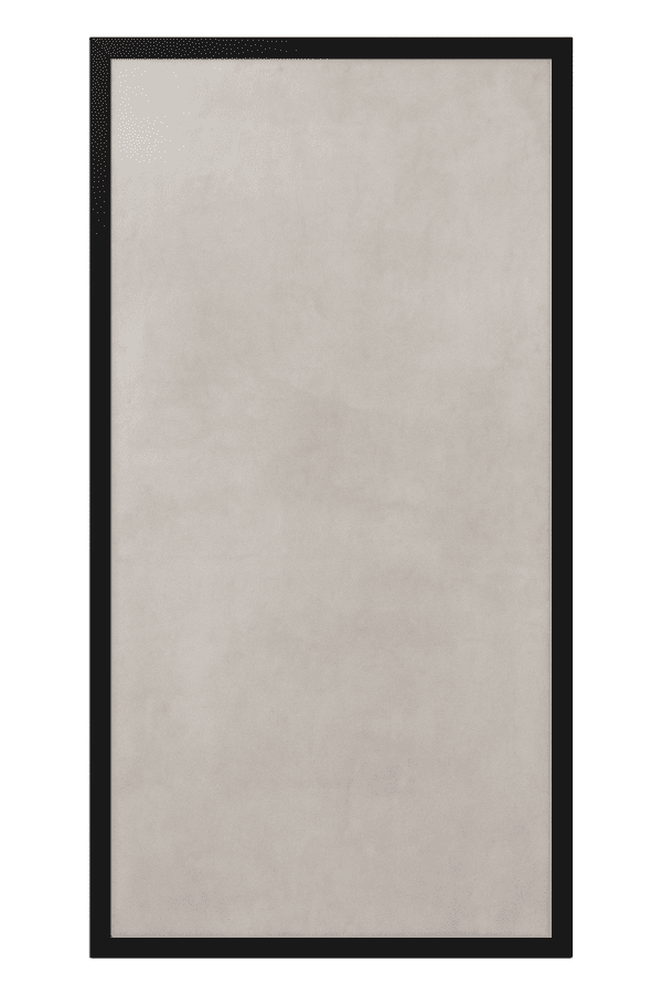 Graphite Line decorative infrared heating panel, 60x120cm, mid grey with black frame