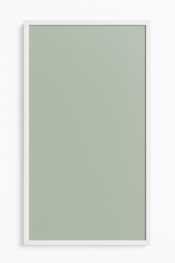 Dekorativ infravärmepanel Sage Harmony, 60x120 cm, salviagrön med vit ram