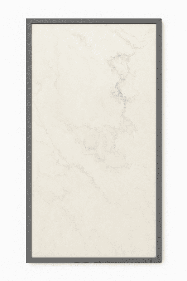 Dekorativ infravärmepanel Ivory Cloud, 60x120 cm, elfenbensmarmor med grå ram