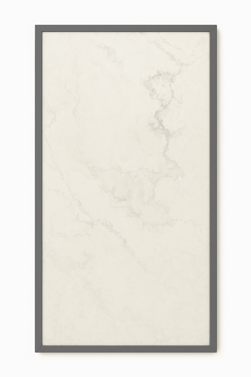 Ivory Cloud – Dekorativ Infravärmepanel 60x120 cm (Grå Ram)
