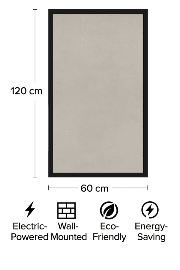 Graphite Line – Dekorativ Infravärmepanel 60x120 cm (Mellangrå) - Bild 2