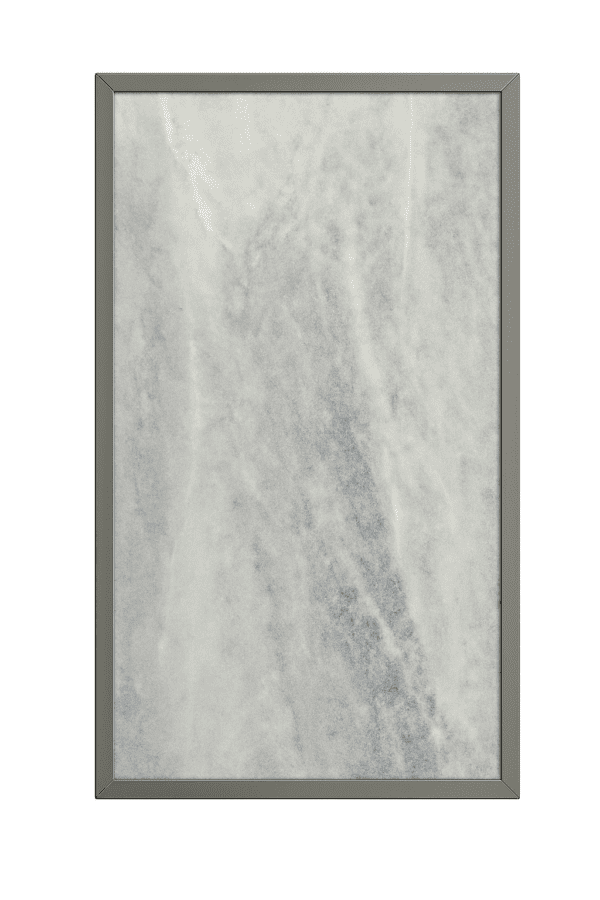 Marble Mist decorative infrared heating panel, 60x120cm, marble finish with grey frame