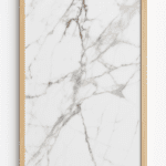 Dekorativ infravärmepanel Nordic Marble, 60x120 cm, vit marmor med träram