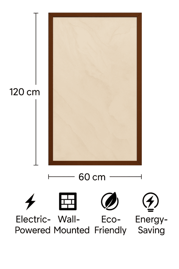 Tuscan Sand – Decorative Infrared Heating Panel 60x120cm (Walnut Frame) - Image 4