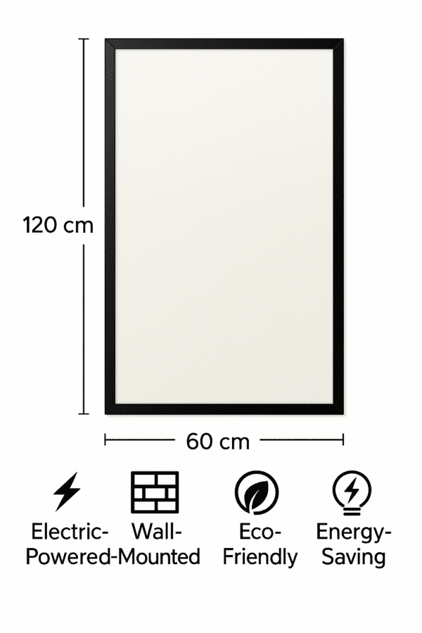 Arctic White – Dekorativ Infravärmepanel 60x120 cm (Svart Ram) - Bild 3