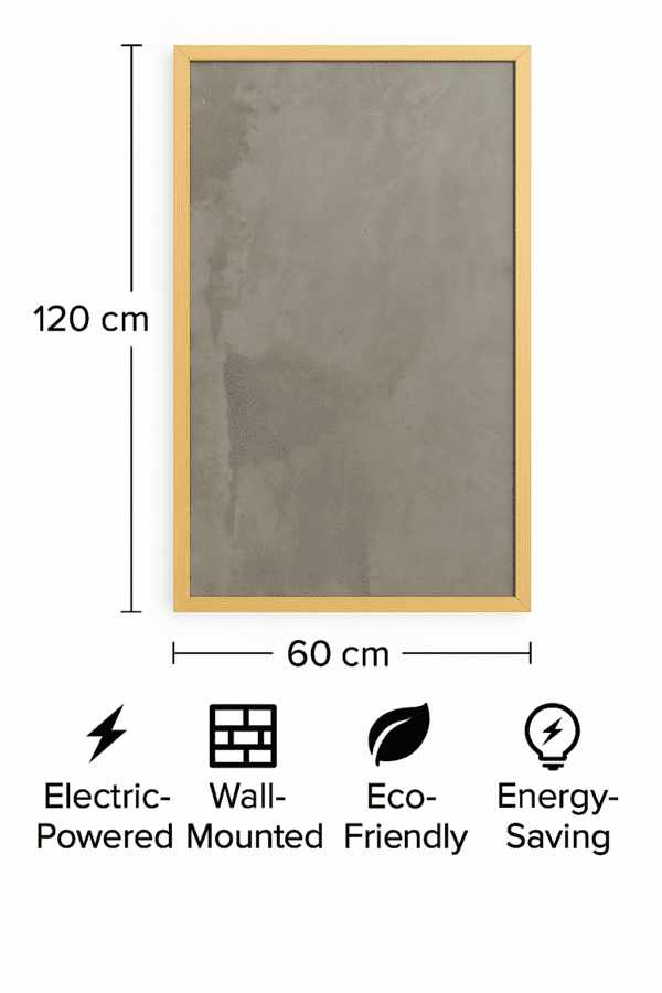 Timber Stone – Decorative Infrared Heating Panel 60x120cm (Natural Oak Frame) - Image 2