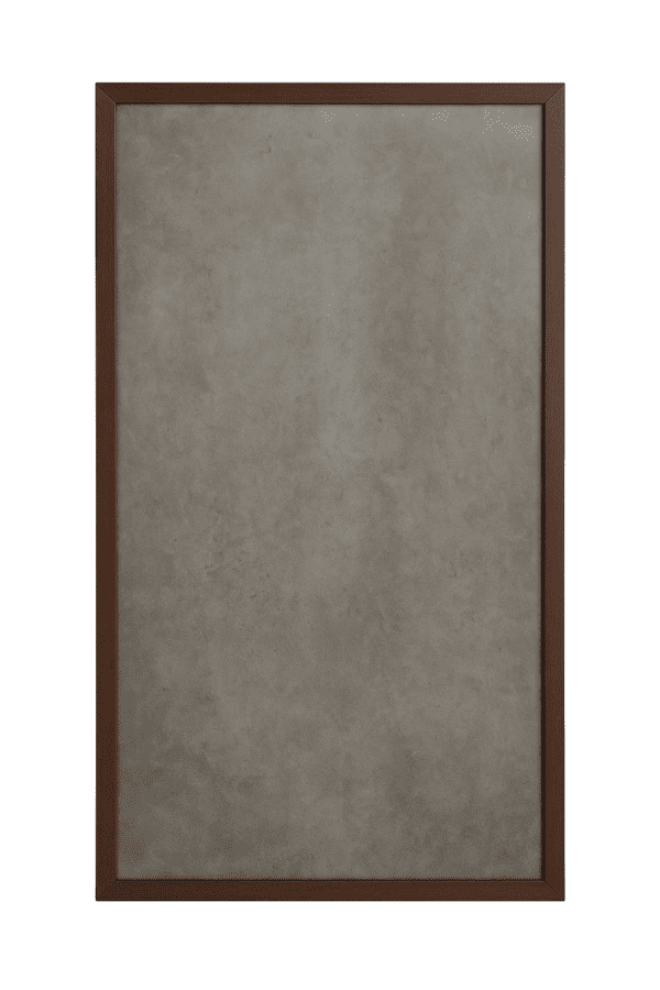 Dekorativ infravärmepanel Walnut Stone, 60x120 cm, betongyta med valnötsram