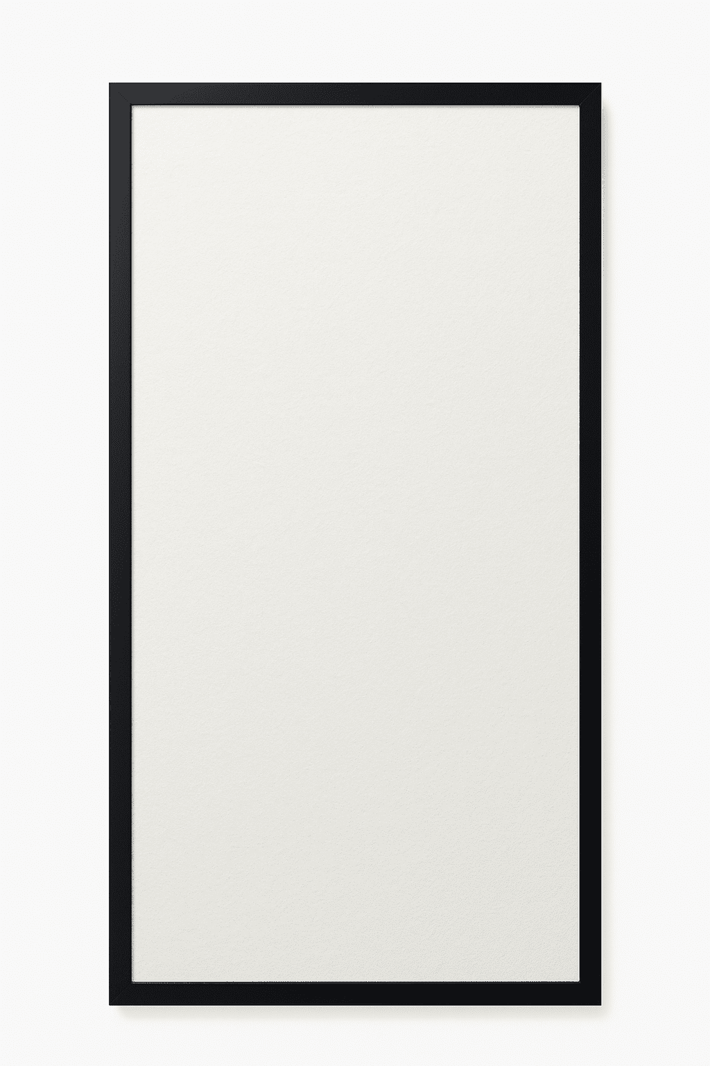Arctic White – Dekorativ Infravärmepanel 60x120 cm (Svart Ram)
