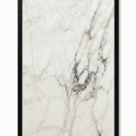 Dekorativ infravärmepanel Imperial Marble, 60x120 cm, vit marmor med svart ram