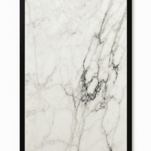 Dekorativ infravärmepanel Imperial Marble, 60x120 cm, vit marmor med svart ram