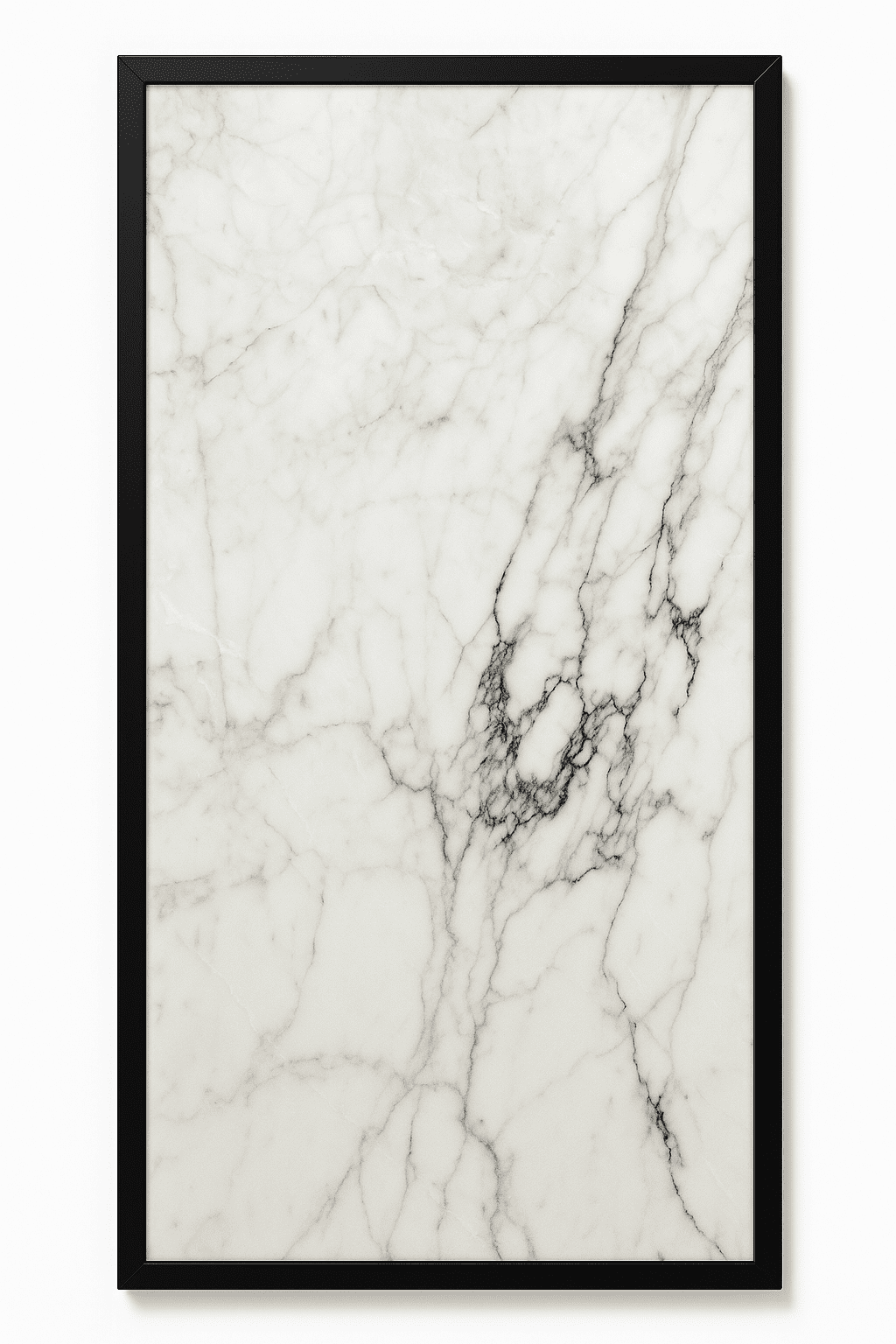 Imperial Marble – Dekorativ Infravärmepanel 60x120 cm (Svart Ram)