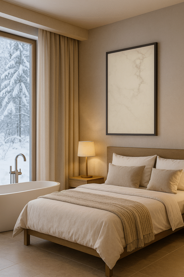 Ivory Cloud – Dekorativ Infravärmepanel 60x120 cm (Grå Ram) - Bild 5