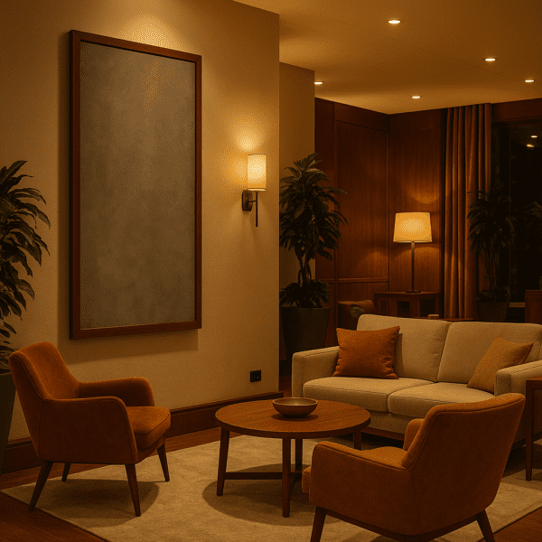 Walnut Stone – Dekorativ Infravärmepanel 60x120 cm (Valnötsträram) - Bild 2