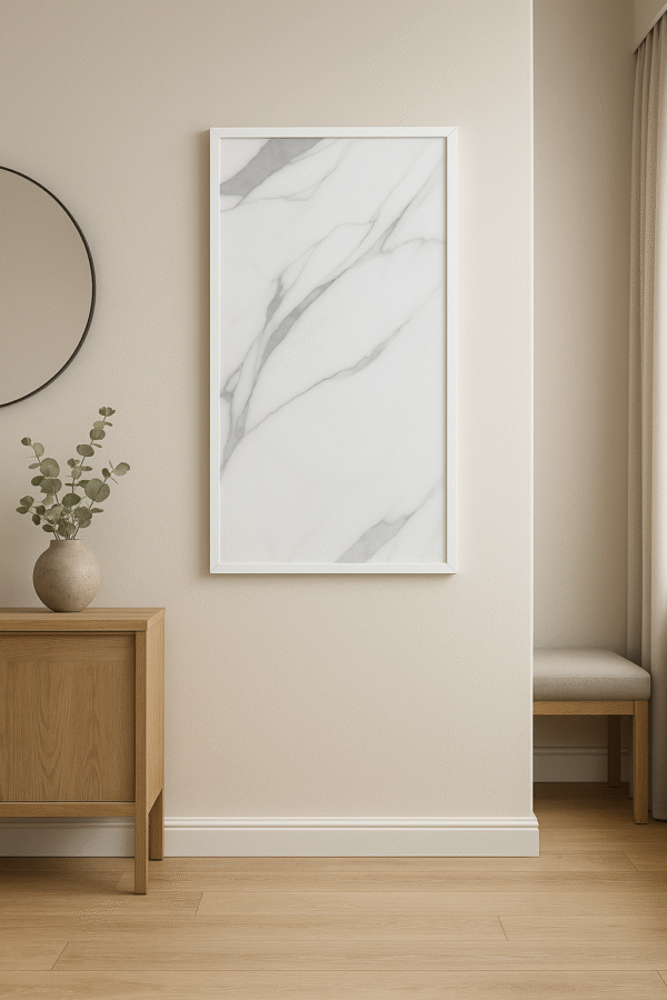 Alpine Vein – Dekorativ Infraröd Värmepanel 60x120cm (Vit Ram) - Bild 2