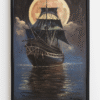 A painting: Old Ship under Moonlight (Heating Panel)