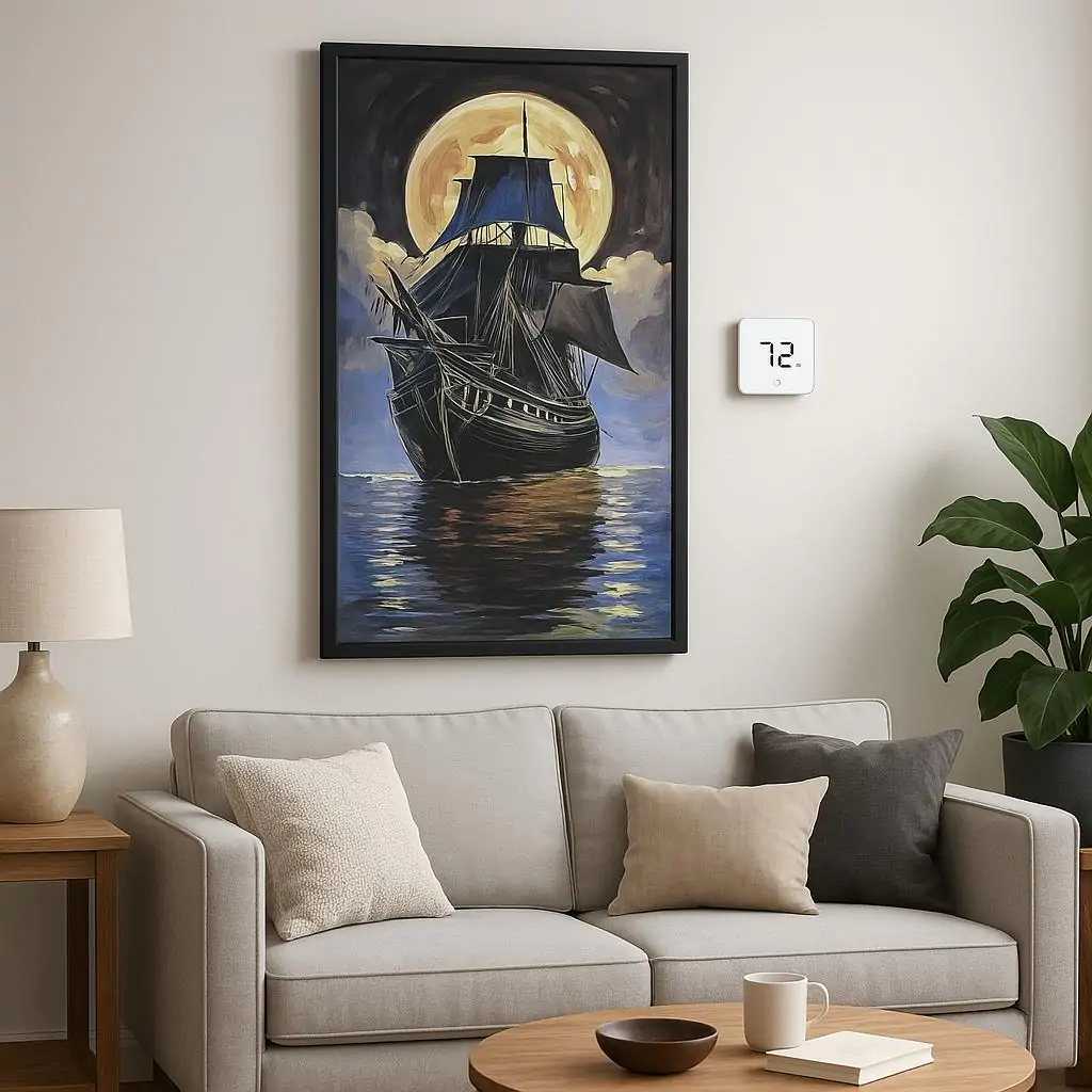 SunWave 60×120 cm Konstnärlig Infraröd Värmepanel – “Moonlit Voyage” - Bild 5